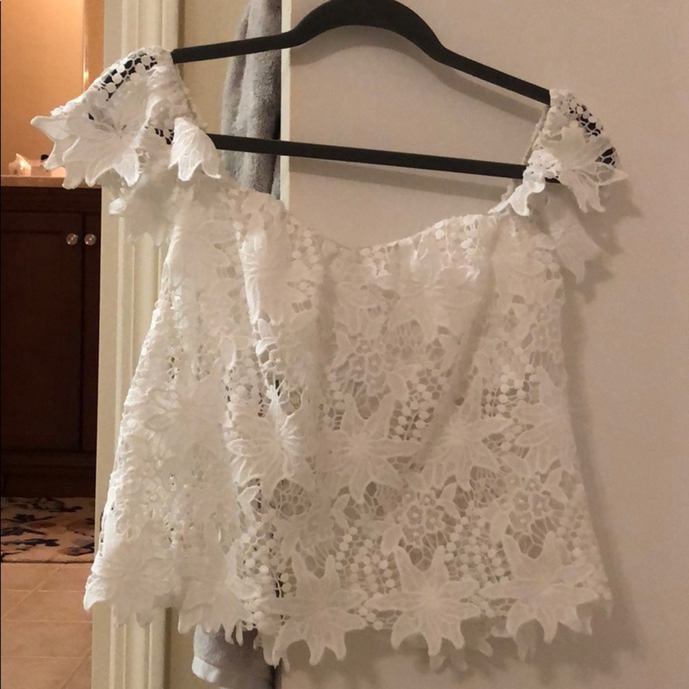 Astr Embroidered Lace OTS top